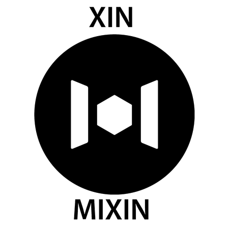 Mixin Coin cryptocurrency blockchain icon. Virtual electronic, internet money or cryptocoin symbol, logoのイラスト素材