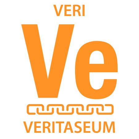 Veritasium Coin cryptocurrency blockchain icon. Virtual electronic, internet money or cryptocoin symbol, logoのイラスト素材