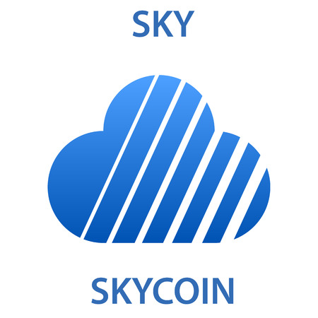 SKY Coin cryptocurrency blockchain icon. Virtual electronic, internet money or cryptocoin symbol, logoのイラスト素材