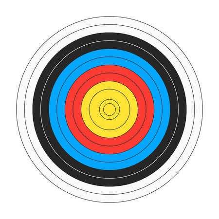 Classic archers board, target template for shooting. Bullseye symbolのイラスト素材