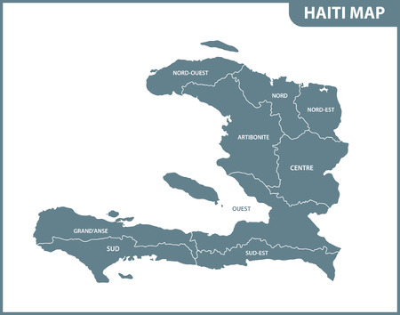 The detailed map of Haiti with regions or states. Administrative division.のイラスト素材