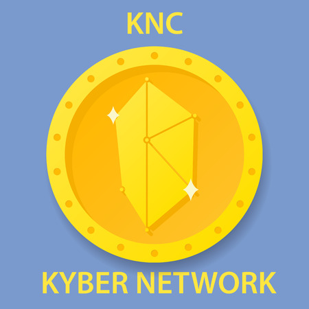 Kyber Network Coin cryptocurrency blockchain icon. Virtual electronic, internet money or cryptocoin symbol, logoのイラスト素材