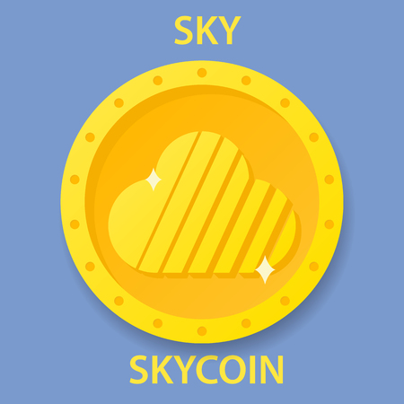 SKY Coin cryptocurrency blockchain icon. Virtual electronic, internet money or cryptocoin symbol, logoのイラスト素材