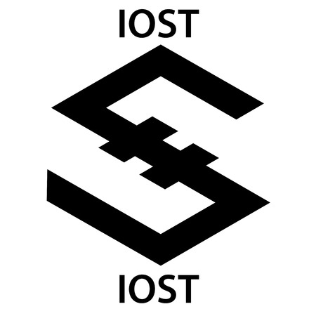 IOST Coin cryptocurrency blockchain icon. Virtual electronic, internet money or cryptocoin symbol, logoのイラスト素材