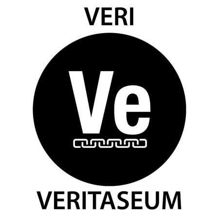 Veritasium Coin cryptocurrency blockchain icon. Virtual electronic, internet money or cryptocoin symbol, logoのイラスト素材