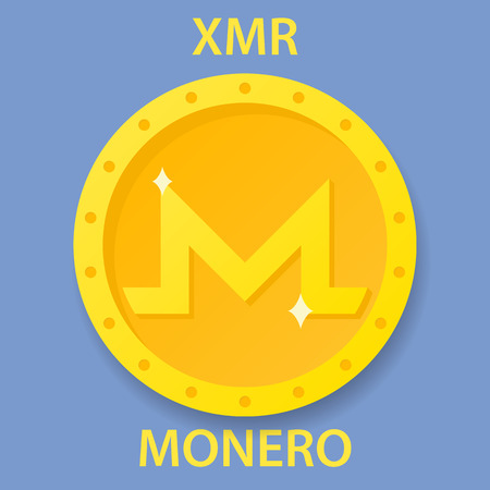 Monero cryptocurrency blockchain icon. Virtual electronic, internet money or cryptocoin symbol, logoのイラスト素材
