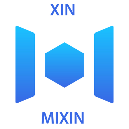 Mixin Coin cryptocurrency blockchain icon. Virtual electronic, internet money or cryptocoin symbol, logoのイラスト素材