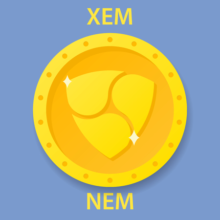 NEM cryptocurrency blockchain icon. Virtual electronic, internet money or cryptocoin symbol, logoのイラスト素材