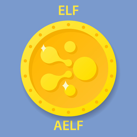AELF Coin cryptocurrency blockchain icon. Virtual electronic, internet money or cryptocoin symbol, logoのイラスト素材