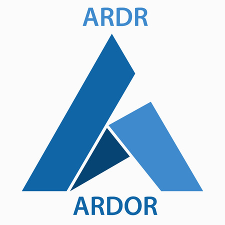 Ardor Coin cryptocurrency blockchain icon. Virtual electronic, internet money or cryptocoin symbol, logoのイラスト素材