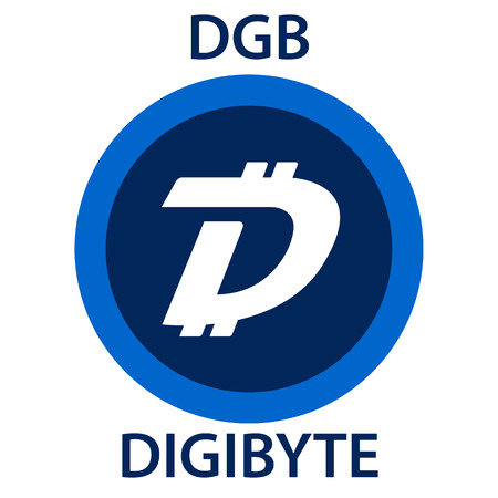 Digibyte Coin cryptocurrency blockchain icon. Virtual electronic, internet money or cryptocoin symbol, logoのイラスト素材