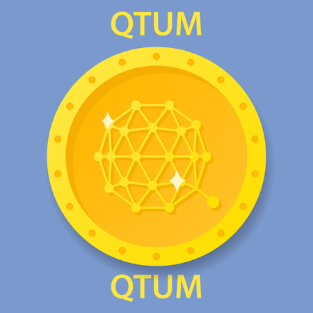 QTUM cryptocurrency blockchain icon. Virtual electronic, internet money or cryptocoin symbol, logoのイラスト素材