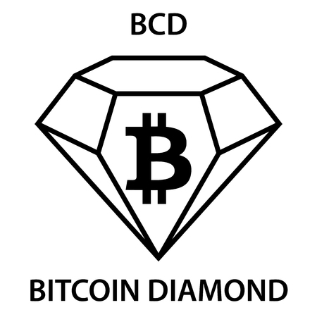 Bitcoin Diamond Coin cryptocurrency blockchain icon. Virtual electronic, internet money or cryptocoin symbol, logoのイラスト素材