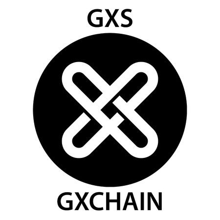 GXCHAIN Coin cryptocurrency blockchain icon. Virtual electronic, internet money or cryptocoin symbol, logoのイラスト素材