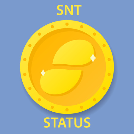 Status Coin cryptocurrency blockchain icon. Virtual electronic, internet money or cryptocoin symbol, logoのイラスト素材