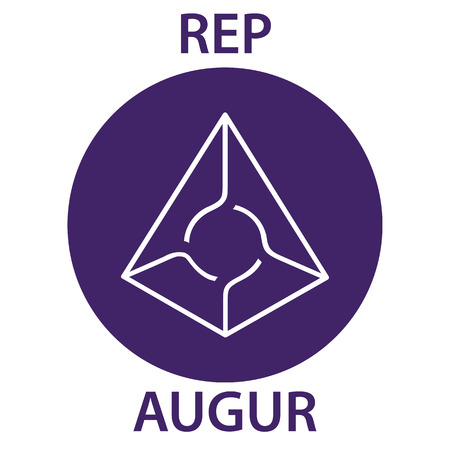 Augur Coin cryptocurrency blockchain icon. Virtual electronic, internet money or cryptocoin symbol, logoのイラスト素材