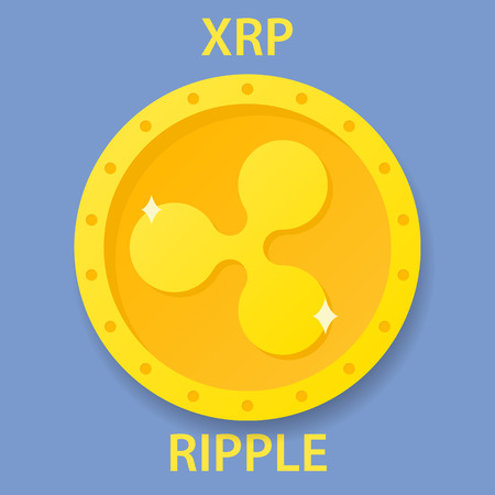 Ripple cryptocurrency blockchain icon. Virtual electronic, internet money or cryptocoin symbol, logoのイラスト素材