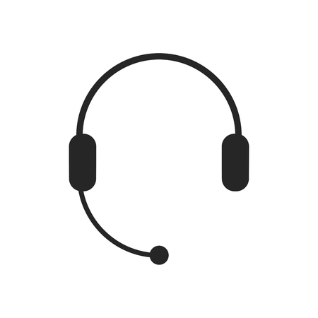 Headphones with microphone, headset icon. Support, Call center, Customer service symbol. Chat signのイラスト素材