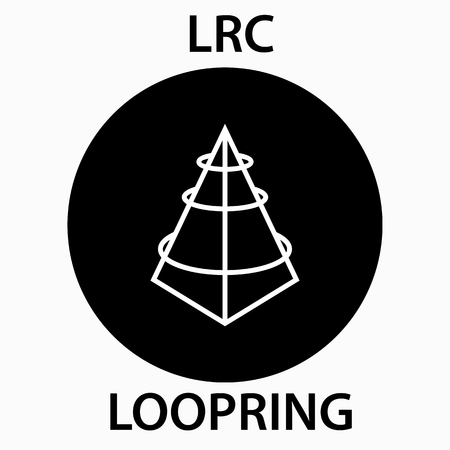 Loopring Coin cryptocurrency blockchain icon. Virtual electronic, internet money or cryptocoin symbol, logoのイラスト素材