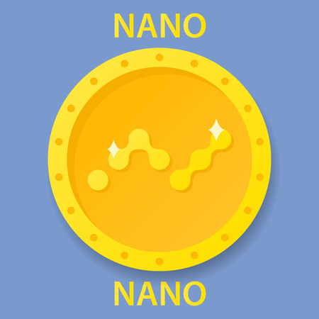 Nano Coin cryptocurrency blockchain icon. Virtual electronic, internet money or cryptocoin symbol, logoのイラスト素材