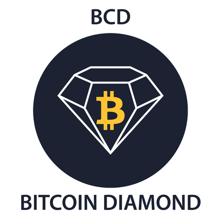 Bitcoin Diamond Coin cryptocurrency blockchain icon. Virtual electronic, internet money or cryptocoin symbol, logoのイラスト素材