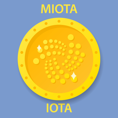 IOTA cryptocurrency blockchain icon. Virtual electronic, internet money or cryptocoin symbol, logoのイラスト素材