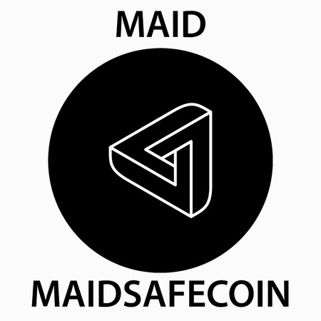 Maid Safe Coin cryptocurrency blockchain icon. Virtual electronic, internet money or cryptocoin symbol, logoのイラスト素材