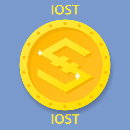 IOST Coin cryptocurrency blockchain icon. Virtual electronic, internet money or cryptocoin symbol, logoのイラスト素材