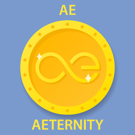 Aeternity Coin cryptocurrency blockchain icon. Virtual electronic, internet money or cryptocoin symbol, logoのイラスト素材