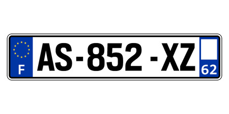 France car plate. Vehicle registration numberのイラスト素材