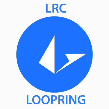 Loopring Coin cryptocurrency blockchain icon. Virtual electronic, internet money or cryptocoin symbol, logoのイラスト素材