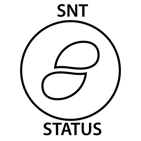 Status Coin cryptocurrency blockchain icon. Virtual electronic, internet money or cryptocoin symbol, logoのイラスト素材