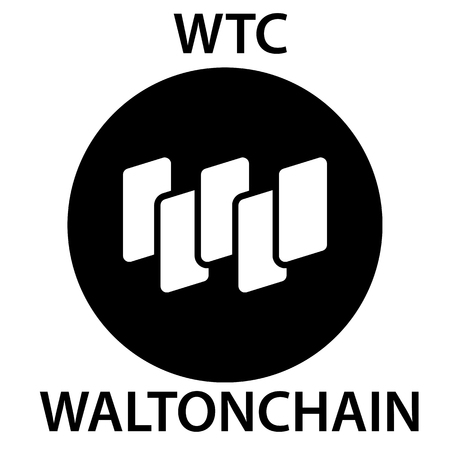 WaltonChain Coin cryptocurrency blockchain icon. Virtual electronic, internet money or cryptocoin symbol, logoのイラスト素材