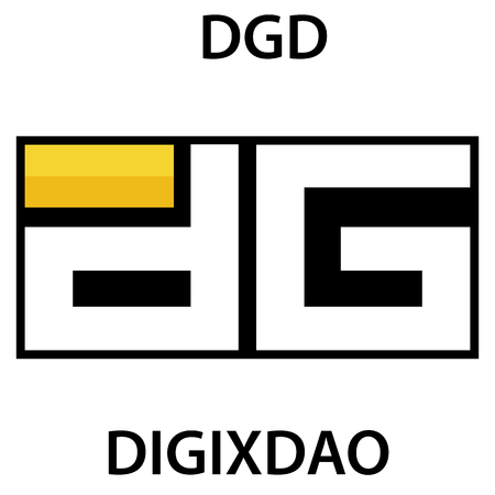 Digixdao Coin cryptocurrency blockchain icon. Virtual electronic, internet money or cryptocoin symbol, logoのイラスト素材