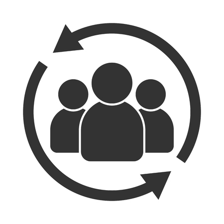 Customer interaction icon. Client returning or renention symbolのイラスト素材