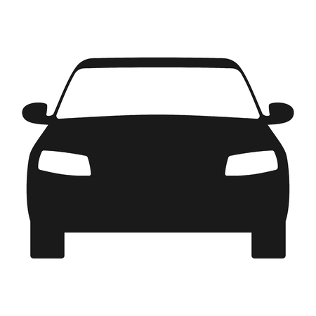 Car icon. Automobile symbol front view. Flat styleのイラスト素材