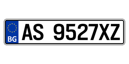 Bulgaria car plate. Vehicle registration numberのイラスト素材