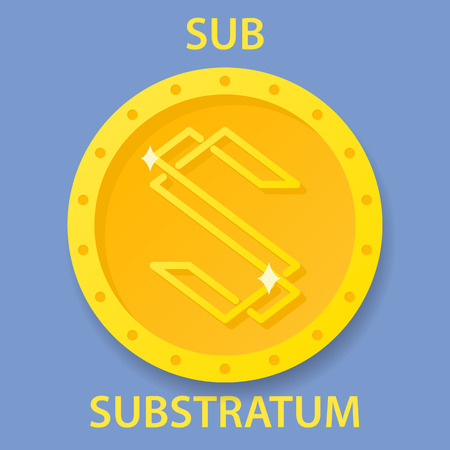 Substratum Coin cryptocurrency blockchain icon. Virtual electronic, internet money or cryptocoin symbol, logoのイラスト素材
