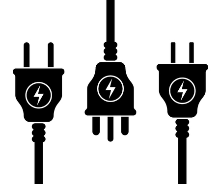 Icon Set of UK, USA, European electric plugsのイラスト素材