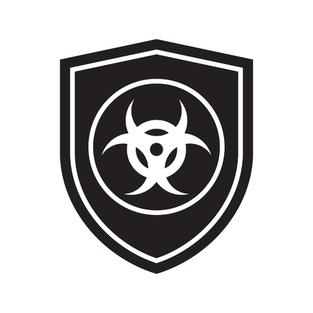 Icon of Biohazard shield. Defense, protection or safety symbol, signのイラスト素材