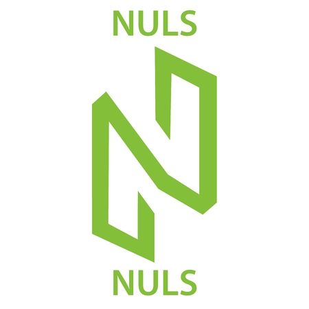 Nuls Coin cryptocurrency blockchain icon. Virtual electronic, internet money or cryptocoin symbol, logoのイラスト素材