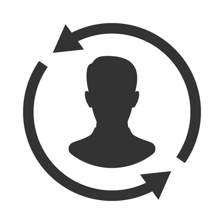 Customer interaction icon. Client returning or renention symbolのイラスト素材