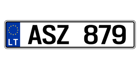 Latvia car plate. Vehicle registration numberのイラスト素材
