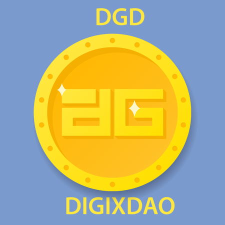 Digixdao Coin cryptocurrency blockchain icon. Virtual electronic, internet money or cryptocoin symbol, logoのイラスト素材