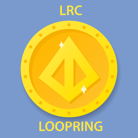 Loopring Coin cryptocurrency blockchain icon. Virtual electronic, internet money or cryptocoin symbol, logoのイラスト素材