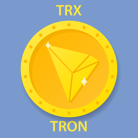 Tron cryptocurrency blockchain icon. Virtual electronic, internet money or cryptocoin symbol, logoのイラスト素材
