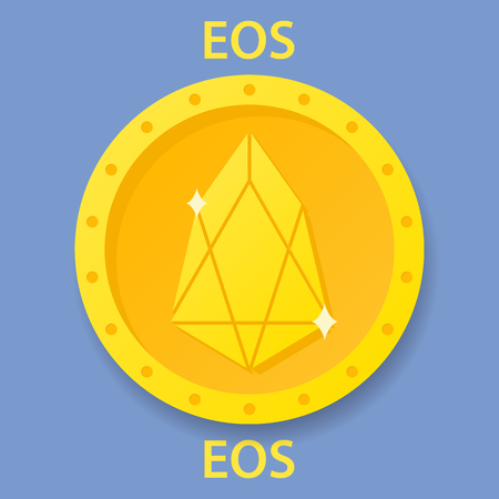 EOS Coin cryptocurrency blockchain icon. Virtual electronic, internet money or cryptocoin symbol, logoのイラスト素材