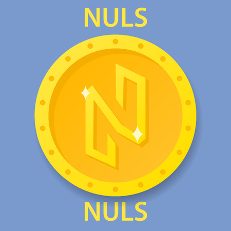 Nuls Coin cryptocurrency blockchain icon. Virtual electronic, internet money or cryptocoin symbol, logoのイラスト素材