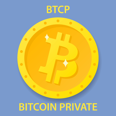 Bitcoin Private Coin cryptocurrency blockchain icon. Virtual electronic, internet money or cryptocoin symbol, logoのイラスト素材