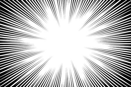 Comic book radial lines background. Manga speed frame. Explosion vector illustration. Star burst or sun rays abstract backdropのイラスト素材